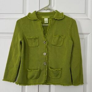 Sigrid Olsen Vibrant Olive Color Sweater Jacket PP